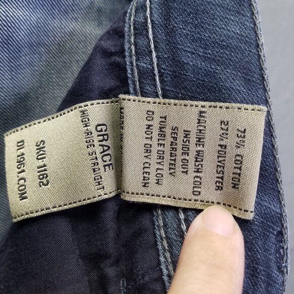 DL1961 Grace Jeans Women's Sz 26 Medium Wash High Rise Straight Leg Stretch USA - Picture 13 of 16